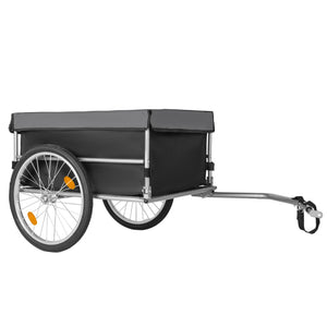 English Elm Foldable Bike Cargo Trailer with 20 Inch Tires Steel Frame and Weatherproof Oxford Cover Black W2932P405182