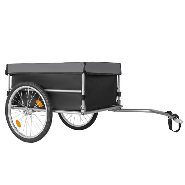 English Elm Foldable Bike Cargo Trailer with 20 Inch Tires Steel Frame and Weatherproof Oxford Cover Black W2932P405182