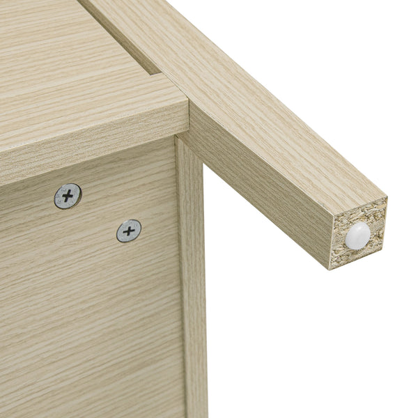 English Elm Rattan 2 Door 3 Drawer Cabinet with Adjustable Shelves, Anti-Slip Mats & Smooth Slide Rails W688P223037