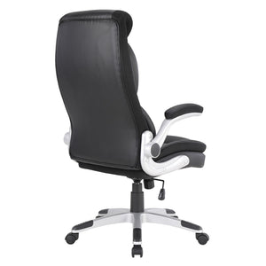 OSP Home Furnishings Exec Bonded Leather Office Chair with Lumbar Support Padded Arms and Ergonomic Tilt ECH17056-EC3