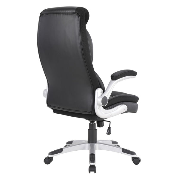 OSP Home Furnishings Exec Bonded Leather Office Chair with Lumbar Support Padded Arms and Ergonomic Tilt ECH17056-EC3