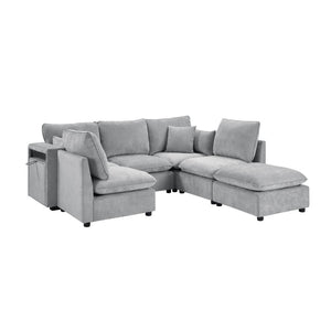English Elm Swivel Barrel Accent Chair Chenille Tufted Round Club Seat for Living Room Lounge N719S002300E