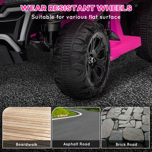 English Elm Qaba 6v Battery Powered Kids Atv Ride on Four Wheeler with Music Ages 2 to 6 Pink W2225P249798