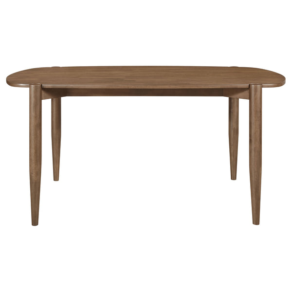 English Elm Whisten Modern Walnut Solid Wood Dining Table with Organic Curves, Rounded Sides & Tapered Legs, 63" B062P354065