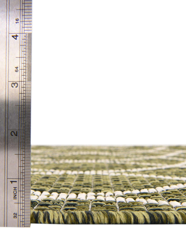 Unique Loom Outdoor Trellis Gitter Machine Made Trellis Rug Green, Ivory/Gray 10' 0" x 10' 0"