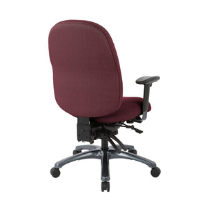 OSP Home Furnishings Multi-function Ergonomic High Back Office Chair with Lumbar Support and Titanium Base High Wine 8511-298