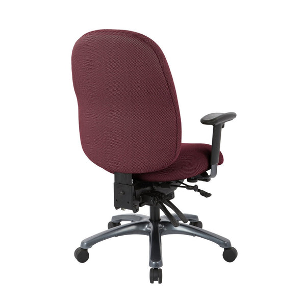 OSP Home Furnishings Multi-function Ergonomic High Back Office Chair with Lumbar Support and Titanium Base High Wine 8511-298