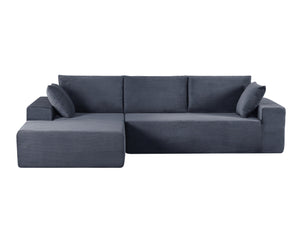 English Elm Cozyform Convertible Sectional Sofa In Dark Gray Corduroy, No Assembly Modern Couch For Any Space B2735P359711