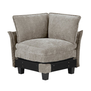 English Elm Modern Armless Chair Chenille Upholstery with Pocket Coil Support, Removable Covers, Plywood Frame, Chic Feet Brown Gray,Pewter 29 L x 29 W x 10.5 H B011P353080