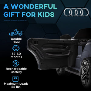 English Elm Aosom Licensed Audi 12v Electric Ride on Toy Car with Remote Suspension and Lights Gray W2225P229543