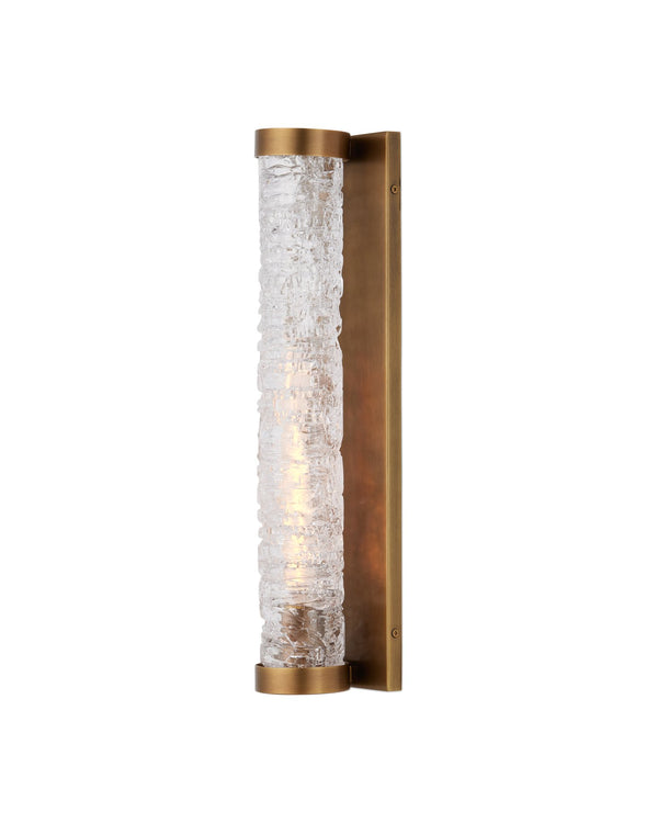 Currey & Company Busby Brass Bath Wall Sconce - Dimmable, Unique Glass Tube Design For Elegant Bathroom Ambiance Gold Glass ,Metal 5800-0064-currey-company
