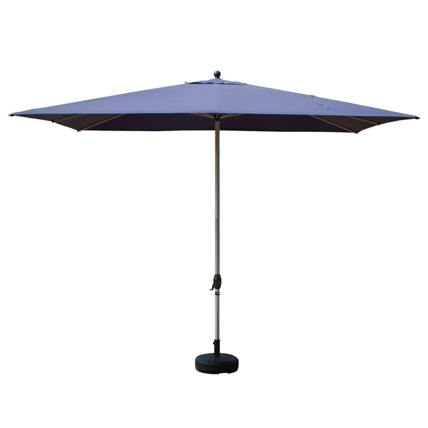 English Elm Rectangle Patio Umbrella with Crank Lift and Tilt, UV-Resistant 180G Polyester Canopy, Ventilated Shade (Base Not Included) Navy Blue W1859P353557