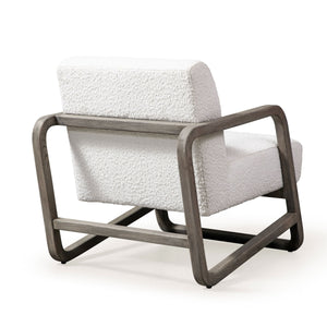 VIG Furniture Modrest Wilber - Modern Off-White Fabric + Grey Wood Accent Chair VGVC-S2305A-WHT