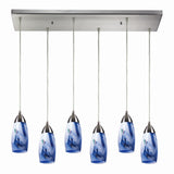 Milan 30'' Wide 6-Light Pendant - Satin Nickel with Mountain Glass 110-6RC-MT Elk Lighting