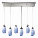 Milan 30'' Wide 6-Light Pendant - Satin Nickel with Snow White Glass 110-6RC-SW Elk Lighting