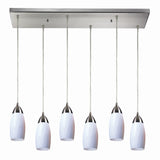 Milan 30'' Wide 6-Light Pendant - Satin Nickel with Simple White Glass 110-6RC-WH Elk Lighting