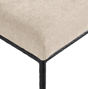 Meridian Furniture Reeves Chenille Upholstered Dining Chair with Hand-forged Iron Legs for Modern Spaces Beige 11001 11001Beige-SC