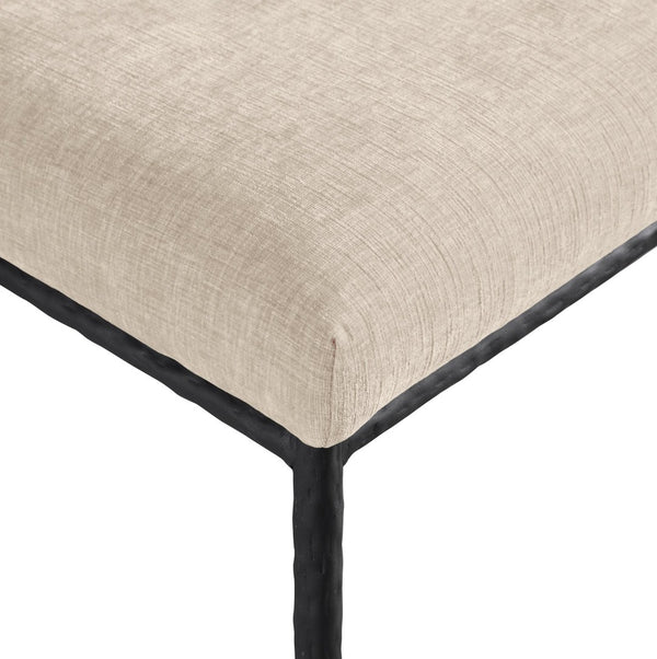 Meridian Furniture Reeves Chenille Upholstered Dining Chair with Hand-forged Iron Legs for Modern Spaces Beige 11001 11001Beige-SC