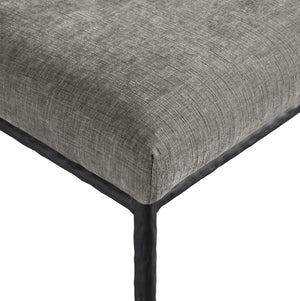 Meridian Furniture Reeves Chenille Upholstered Dining Chair with Hand-forged Iron Legs for Modern Spaces Grey 11001 11001Grey-SC