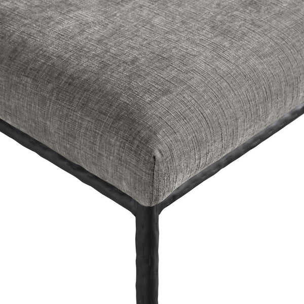 Meridian Furniture Reeves Chenille Upholstered Dining Chair with Hand-forged Iron Legs for Modern Spaces Grey 11001 11001Grey-SC