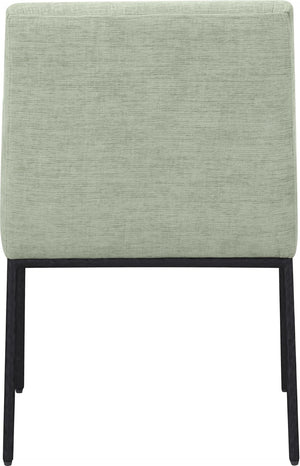 Meridian Furniture Reeves Chenille Upholstered Dining Arm Chair with Iron Frame for Modern Spaces 11001Mint-C