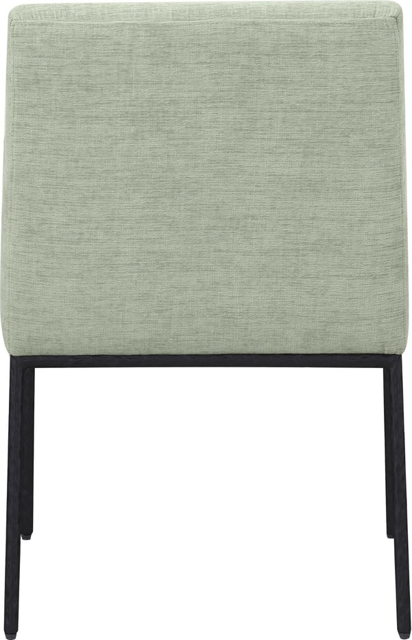 Meridian Furniture Reeves Chenille Upholstered Dining Arm Chair with Iron Frame for Modern Spaces 11001Mint-C