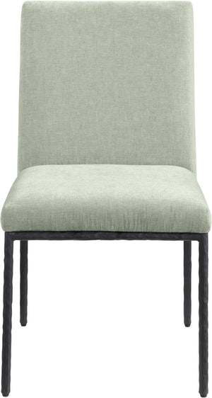 Meridian Furniture Reeves Chenille Upholstered Dining Chair with Hand-forged Iron Legs for Modern Spaces Mint 11001 11001Mint-SC