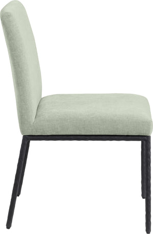 Meridian Furniture Reeves Chenille Upholstered Dining Chair with Hand-forged Iron Legs for Modern Spaces Mint 11001 11001Mint-SC