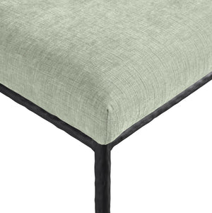 Meridian Furniture Reeves Chenille Upholstered Dining Chair with Hand-forged Iron Legs for Modern Spaces Mint 11001 11001Mint-SC