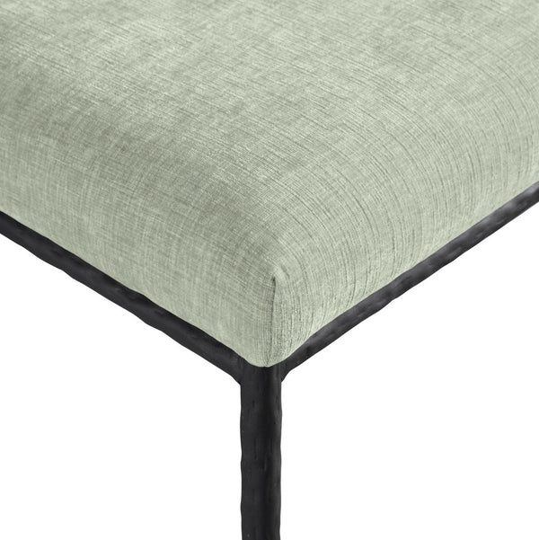 Meridian Furniture Reeves Chenille Upholstered Dining Chair with Hand-forged Iron Legs for Modern Spaces Mint 11001 11001Mint-SC
