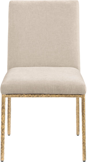 Meridian Furniture Reeves Chenille Upholstered Dining Chair with Hand-forged Iron Legs for Modern Spaces Beige 11002 11002Beige-SC