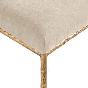 Meridian Furniture Reeves Chenille Upholstered Dining Chair with Hand-forged Iron Legs for Modern Spaces Beige 11002 11002Beige-SC