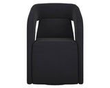 Kendrick Wheeled Dining Armchair - Abbington Black 110033 Sunpan