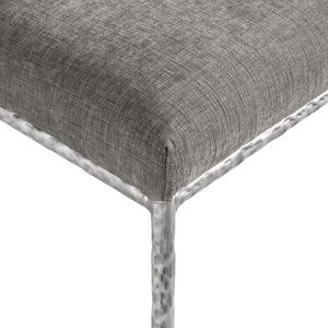 Meridian Furniture Reeves Chenille Upholstered Dining Chair with Hand-forged Iron Legs for Modern Spaces Grey 11003 11003Grey-SC