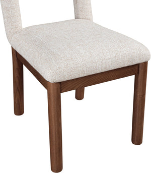 Meridian Furniture Conrad Arched Back Linen Upholstered Dining Chair with Walnut Legs for Modern Interiors 11006Beige-C