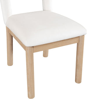 Meridian Furniture Conrad Arched Back Velvet Dining Chair with Solid Wood Legs for Elegant Interiors 11007Cream-C