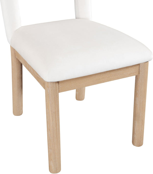 Meridian Furniture Conrad Arched Back Velvet Dining Chair with Solid Wood Legs for Elegant Interiors 11007Cream-C