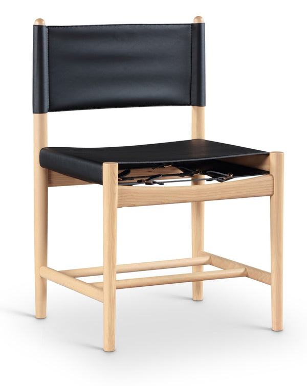 Meridian Furniture Rawlins Vegan Leather Dining Chair with Solid Ash Wood Frame for Modern Rooms Black 11011 11011Black-C
