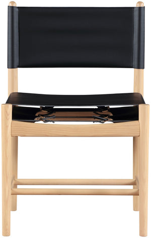Meridian Furniture Rawlins Vegan Leather Dining Chair with Solid Ash Wood Frame for Modern Rooms Black 11011 11011Black-C