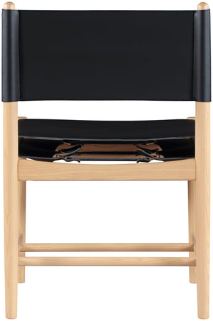 Meridian Furniture Rawlins Vegan Leather Dining Chair with Solid Ash Wood Frame for Modern Rooms Black 11011 11011Black-C