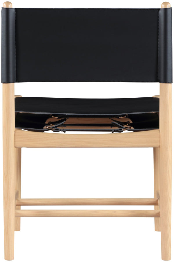 Meridian Furniture Rawlins Vegan Leather Dining Chair with Solid Ash Wood Frame for Modern Rooms Black 11011 11011Black-C