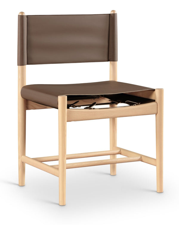 Meridian Furniture Rawlins Vegan Leather Dining Chair with Solid Ash Wood Frame for Modern Rooms Brown 11011 11011Brown-C