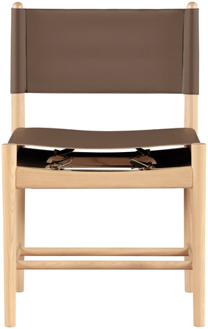 Meridian Furniture Rawlins Vegan Leather Dining Chair with Solid Ash Wood Frame for Modern Rooms Brown 11011 11011Brown-C