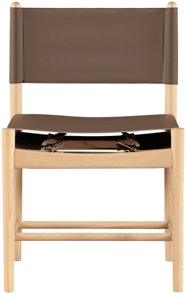 Meridian Furniture Rawlins Vegan Leather Dining Chair with Solid Ash Wood Frame for Modern Rooms Brown 11011 11011Brown-C