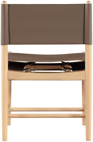 Meridian Furniture Rawlins Vegan Leather Dining Chair with Solid Ash Wood Frame for Modern Rooms Brown 11011 11011Brown-C