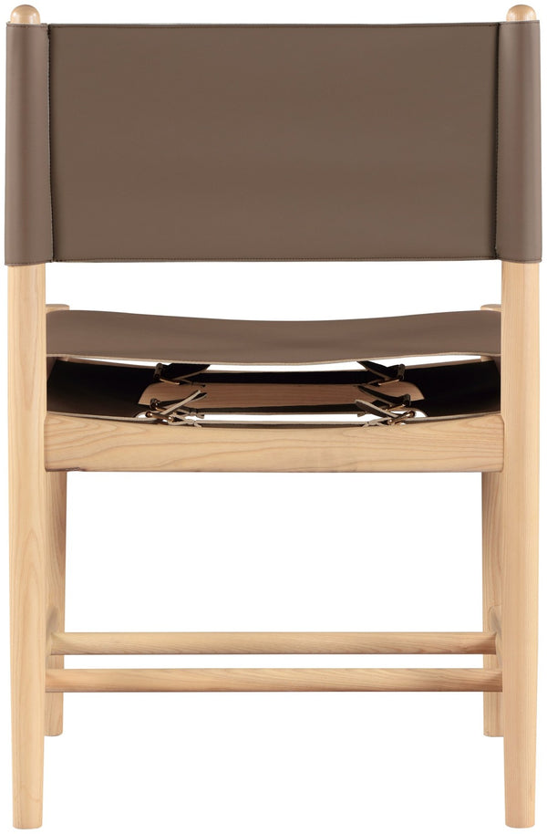 Meridian Furniture Rawlins Vegan Leather Dining Chair with Solid Ash Wood Frame for Modern Rooms Brown 11011 11011Brown-C