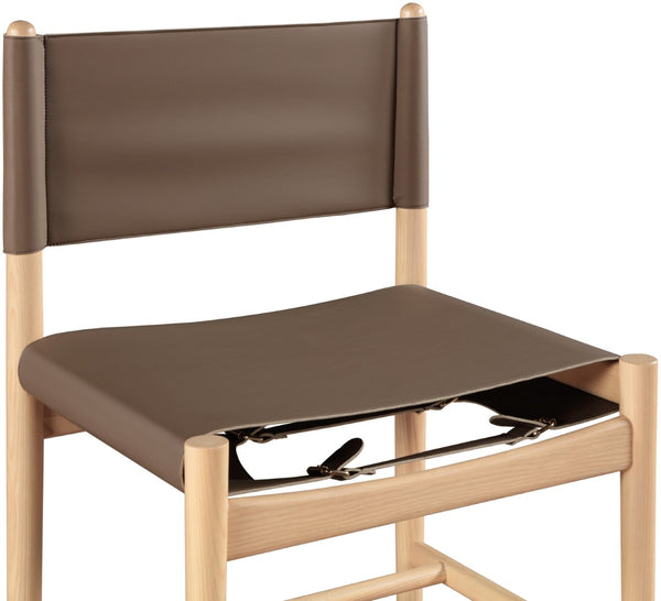 Meridian Furniture Rawlins Vegan Leather Dining Chair with Solid Ash Wood Frame for Modern Rooms Brown 11011 11011Brown-C