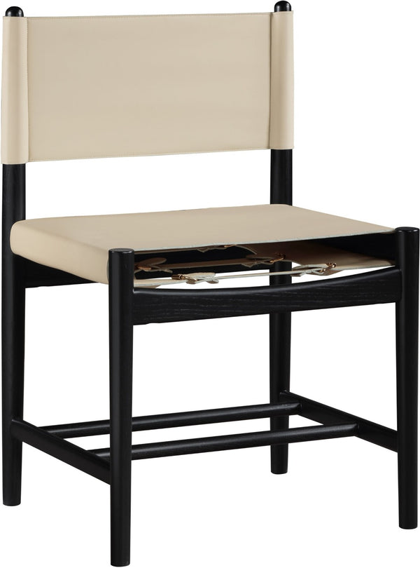 Meridian Furniture Rawlins Vegan Leather Dining Chair with Solid Ash Wood Frame for Modern Rooms Beige 11012 11012Beige-C