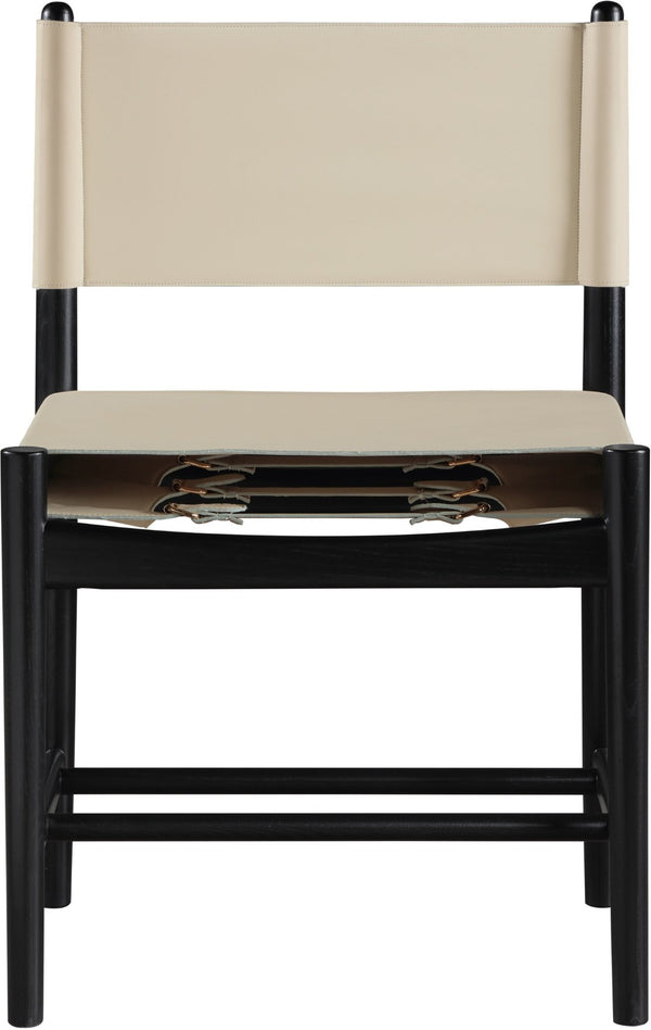 Meridian Furniture Rawlins Vegan Leather Dining Chair with Solid Ash Wood Frame for Modern Rooms Beige 11012 11012Beige-C