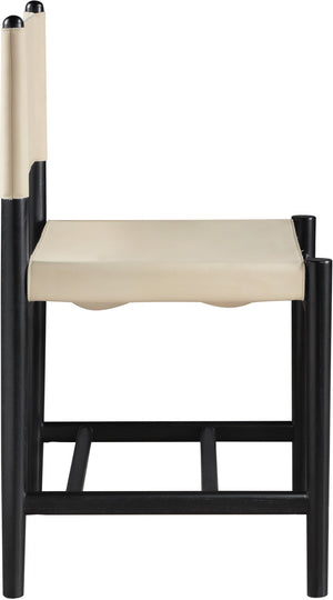 Meridian Furniture Rawlins Vegan Leather Dining Chair with Solid Ash Wood Frame for Modern Rooms Beige 11012 11012Beige-C